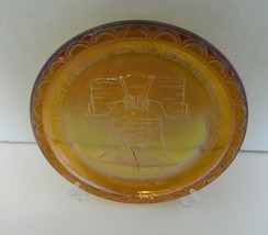 American Bicentennial Iridescent Carnival Liberty Bell Plate Indiana Glass Co. - £14.90 GBP