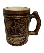 TREASURE CRAFT USA Brown Log COLORADO Souvenir 14oz Mug 3D Cowboy RODEO ... - $204.20 MXN