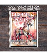 Carousel Ponies - Spiral Bound Adult Coloring Book - Thick Artist Paper - $30.00