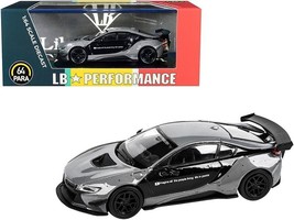 BMW i8 Liberty Walk Gray and Black &quot;LB Performance&quot; Series 1/64 Diecast Model C - £20.98 GBP