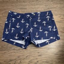 J. Crew Navy Chino Shorts Anchor Print 100% Cotton Woman's Size 4 KG JD - $19.80