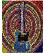 Amazing Electric Guitar Bottlecap mosaic Bar wall print - £9.01 GBP