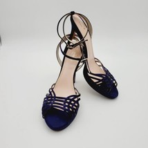 Sandals Kate Spade New York Made in Italy Navy Blue Suede Heels Size 9.5 B - £25.87 GBP