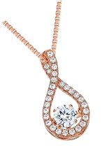 Central Diamond Center Twisted Pear Dancing Gemstone Silver - $283.85 CAD