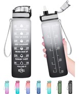 32 OZ Water Bottle Leakproof BPA Toxic Free Motivational Water Bottle wi... - £19.59 GBP
