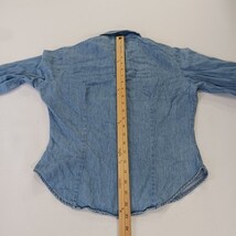 B.N.B. Best World Brand Women's Blue Long Sleeve Button Up Cotton Shirt Size M image 6