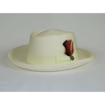 Men Bruno Capelo Braid Straw Style Spring Hat Wide Brim GAMBLER GAMS205 Ivory image 4
