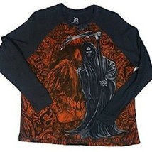 Skully Grim Reaper Men Medium Thermal Long Sleeve Shirt NEW - $18.27