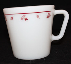 Corning Corelle Pyrex Burgundy Rose Milk Glass Coffee Mug Cup 300ml USA ... - $23.87