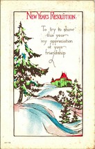 New Years Resolution Show Appreciation For Friendship Trees 1919 DB Post... - £3.08 GBP