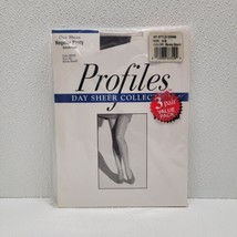 Hanes Profiles Day Sheer Pantyhose 3 Pair Regular Panty Sandlefoot Black... - £17.91 GBP