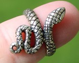 vintage sterling silver snake ring 925 ESTATE SALE size 5.5 5 4.5 ADJUST... - $52.99