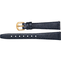 Ladies 12 mm Regular Navy Leather Flat Lizard Grain Watch Strap Band - $29.37