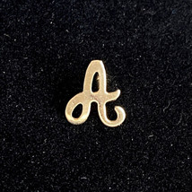 Capital A Letter Pin Initial Monogram Gold Tone Pinback For Lapel Hat Lanyard - £10.35 GBP