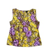 St John - Silk Sleeveless Floral Top LARGE Vest Blouse Shirt - $49.45