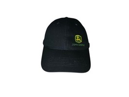 John Deere  Offset 100% Cotton Logo Adult Black Snapback Hat - $9.50