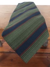 David Chu Green Blue Red Diagonal Striped Silk Cotton 3.75&quot; Wide Mens Ne... - $19.79