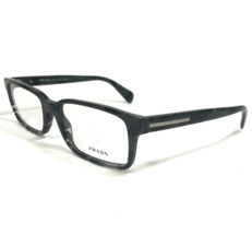 PRADA Eyeglasses Frames VPR 15Q RON-1O1 Black Gray Rectangular 54-17-145 - £97.58 GBP