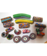 Trade Beads Lot Millefiore/Chevron  Assorted Colors/Sizes - $206.03 CAD