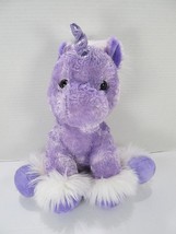 Aurora Purple Unicorn Plush Purple Horn 12&quot; Plush Stuffed Animal Toy - £13.41 GBP