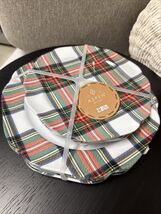 Aspen Tartan Plaid Christmas 100% Melamine Dinner Salad Plates S/8 New~ - $50.00
