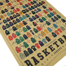 Retro poster wall art sticker Basketball Jersey 1921/1914 Vintage kraft paper   - £7.82 GBP
