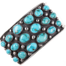 6.5&quot; Fred Guerro (1934-2020) Navajo Modernist sterling turquoise cluster... - $677.16