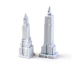 Chrysler and Empire State Building Salt Pepper Shaker Set White Ceramic ... - £19.57 GBP