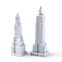 Chrysler and Empire State Building Salt Pepper Shaker Set White Ceramic New York - £19.94 GBP