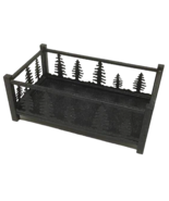 Partylite Forest Friends Metal Candle Holder Trees Black Cutout Woods Cabin - $33.87 CAD