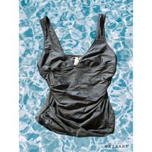 J.Crew Black Swimsuit Tankini Top Gathered Style - $16.82