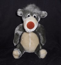 12&quot; Vintage Walt Disney The Jungle Book Baloo Gray Bear Stuffed Animal Plush Toy - £11.25 GBP