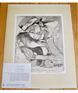 VINTAGE SIGNED ETCHING IN BLACK AND WHITE, TITLED “FOLKSINGER” BY JACK B... - €93,08 EUR