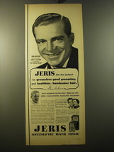 1950 Jeris Antiseptic Hair Tonic Ad - Dana Andrews - Jeris hits the jackpot - £14.53 GBP