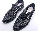 Freda Salvador Shoes Womens 7.5 Black Wish Oxford Woven Studded Slip-On ... - $128.69