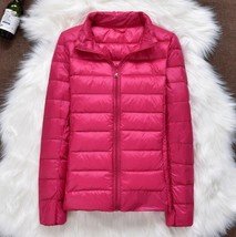 Winter Women Ultralight Thin Down Jacket White Duck Down Hooded Jackets Long Sle - £72.24 GBP