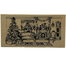 Christmas Victorian Tree Fireplace Rubber Stamp PSX K-2341 Vintage 1997 New - £30.41 GBP
