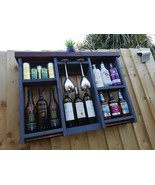 Handmade Indoor/Outdoor Wine/BBQ Rack Wall Mounted Wine Rack with Glass ... - €68,77 EUR