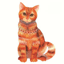 AnyGame Wooden Jigsaw Puzzle 3D Orange Cat Gifts Home Decor Animals - £18.56 GBP+