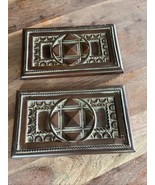 2 Southern Living at Home Brown Ceramic Rectangle Wall Plaques Trivets - $270.10 MXN