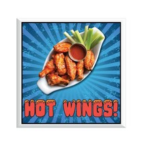 Hot Wings DECAL (Choose Your Size) Concession Food Truck Vinyl Sign Sticker - $6.88+