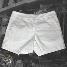 Express Womens White Stretch Flat Front Pockets Zip Casual Shortie Short... - $25.00