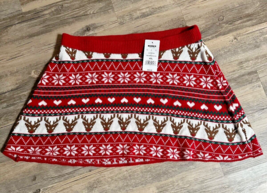 Christmas Sweater Skirt Born Famous Juniors XXL Rudolph Snowflakes Festi... - $18.29