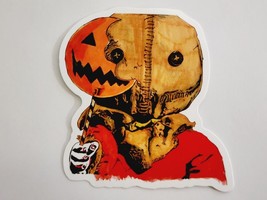 Monster Character with Pumpkin on Stick Multicolor Sticker Decal Embelli... - £1.77 GBP