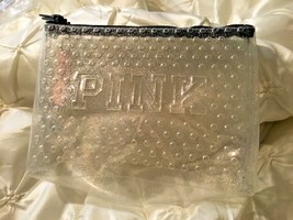 Victoria’s Secret PINK Clear glitter  makeup cosmetic bag zipper NEW - $12.19
