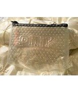 Victoria’s Secret PINK Clear glitter  makeup cosmetic bag zipper NEW - £9.74 GBP