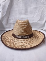 Vintage MARLBORO Cigarette Advertising Woven Straw Brow Band Golf/Sun Hat - £12.71 GBP