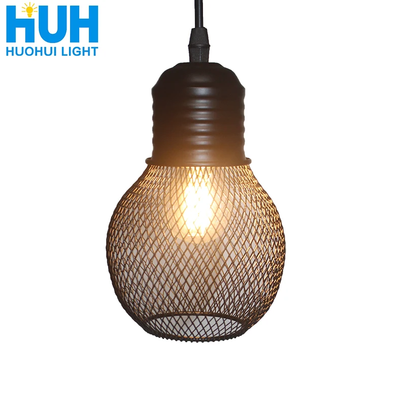 Vintage Grid Pendant Lamp E27 Base Iron Industrial Style Home Lighting - $25.57+