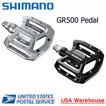 Shimano PD-GR500 Flat Platform Pedals Off Road Black Silver - £50.99 GBP
