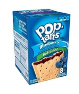 6 Kellogg&#39;s Pop-Tarts Breakfast Toaster Pastries Unfrosted Blueberry 8 x... - £10.35 GBP